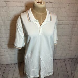 NWT Banana Republic White Polo with Colorful Trim size XL